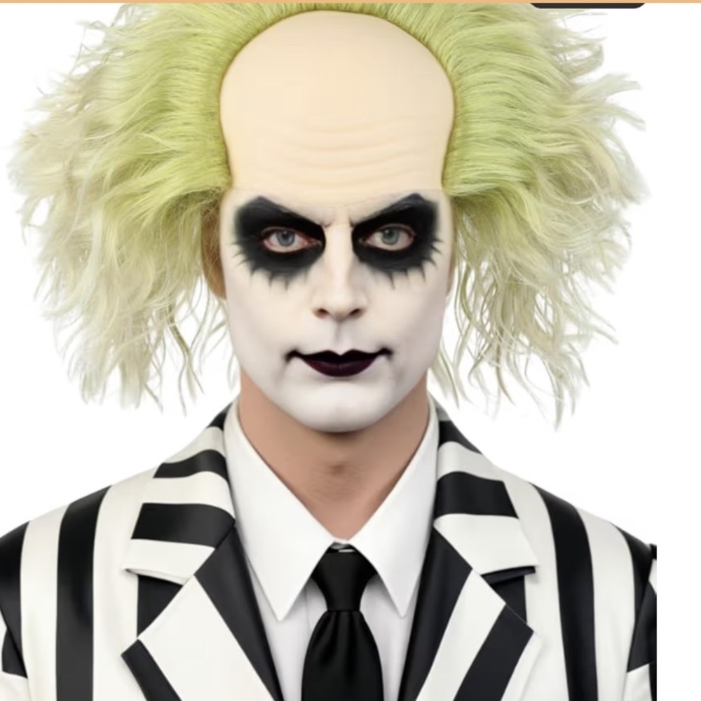 FLAWS Light Green Men’s Joker Synthetic Wavy Hairpiece - Versatile Styling 585